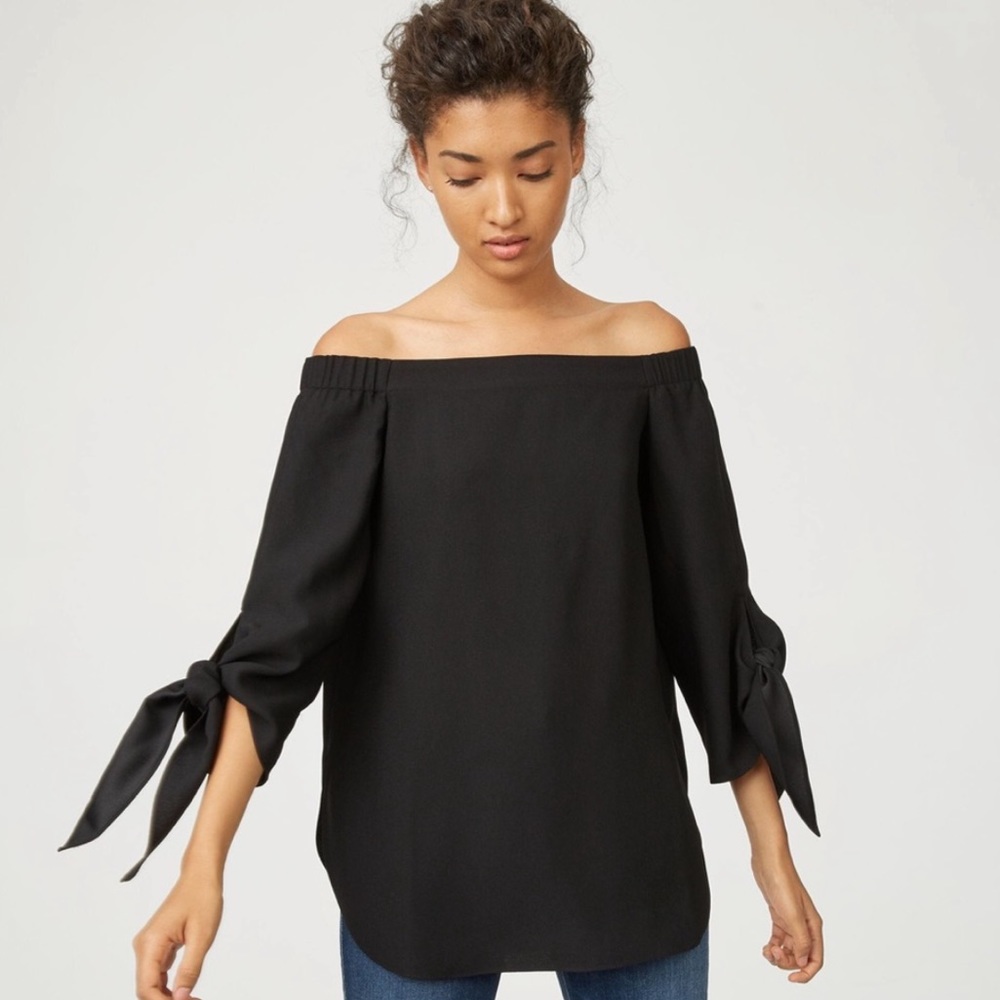 Club monaco black off shoulder top